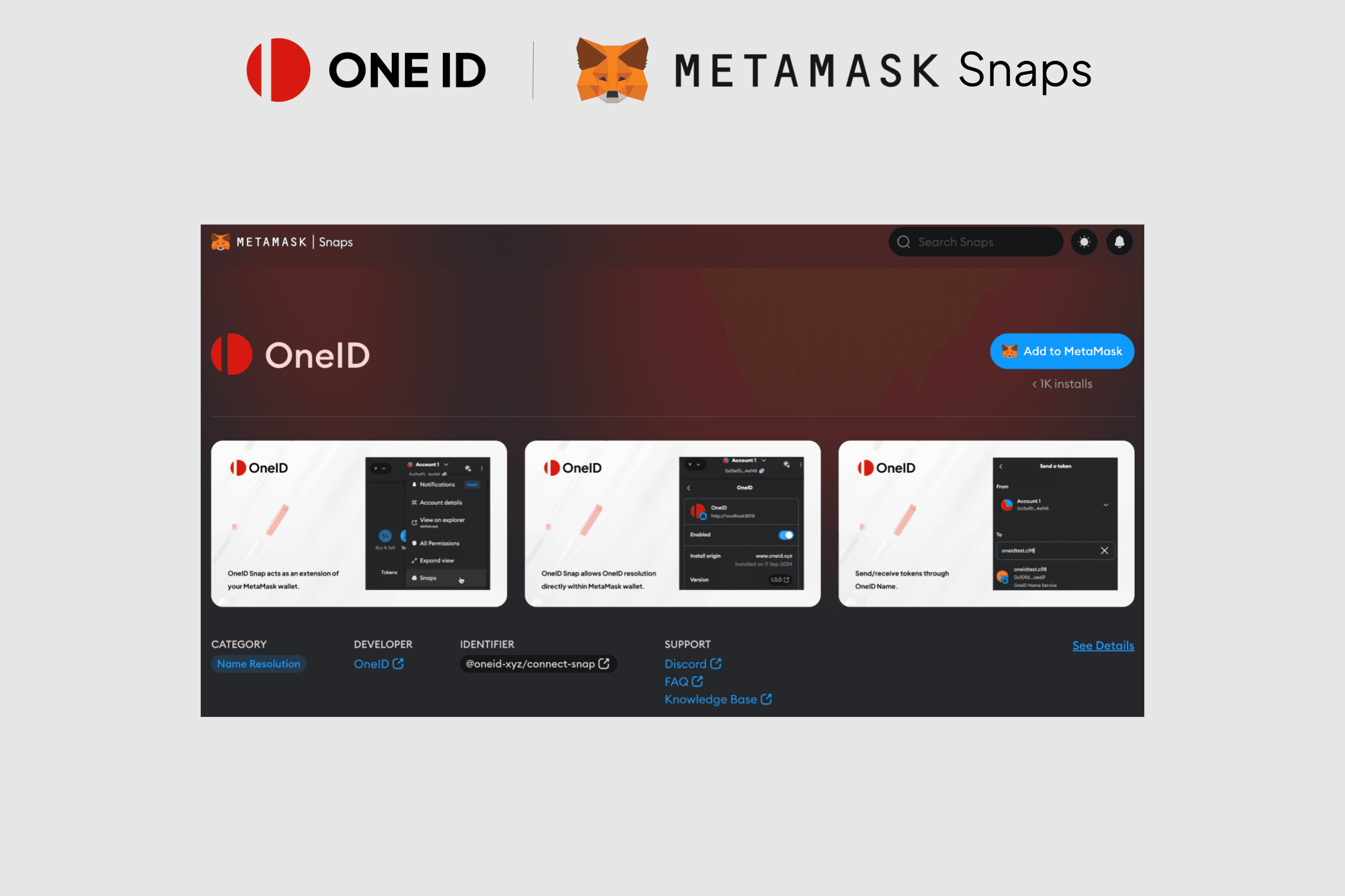 Introducing OneID Snap: Making Transactions With Your Universal Identity Right In Metamask